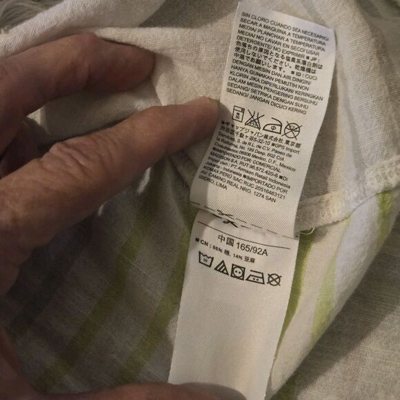 Y2K Old Navy Dress Swim Cover M Linen Hippie Baby Doll Fringe Coastal Beachy - Picture 5 of 8